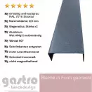 U-Profil aus Alu RAL7016 0,8 mm stark Anthrazitgrau Struktur